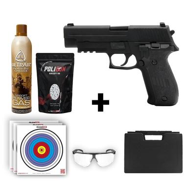 WE Sig Sauer F226 + Green Gas + 0.20gr BB + Taşıma Çantası + Balistik Gözlük