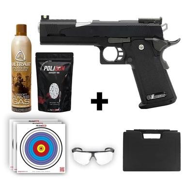 We Black Dragon 5.1 Hi-Capa Auto + Green Gas + 0.20gr BB + Taşıma Çantası + Balistik Gözlük