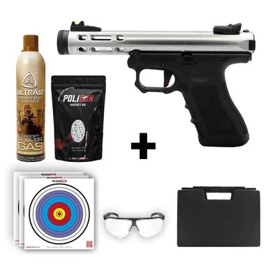 We Galaxy GBB Silver + Green Gas + 0.20gr BB + Taşıma Çantası + Balistik Gözlük